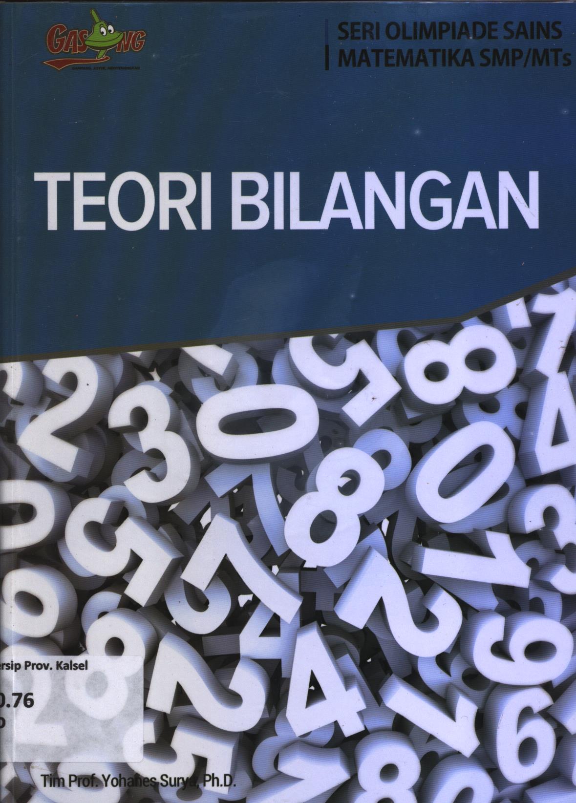 Cover Teori bilangan / Tim Prof. Yohanes Surya