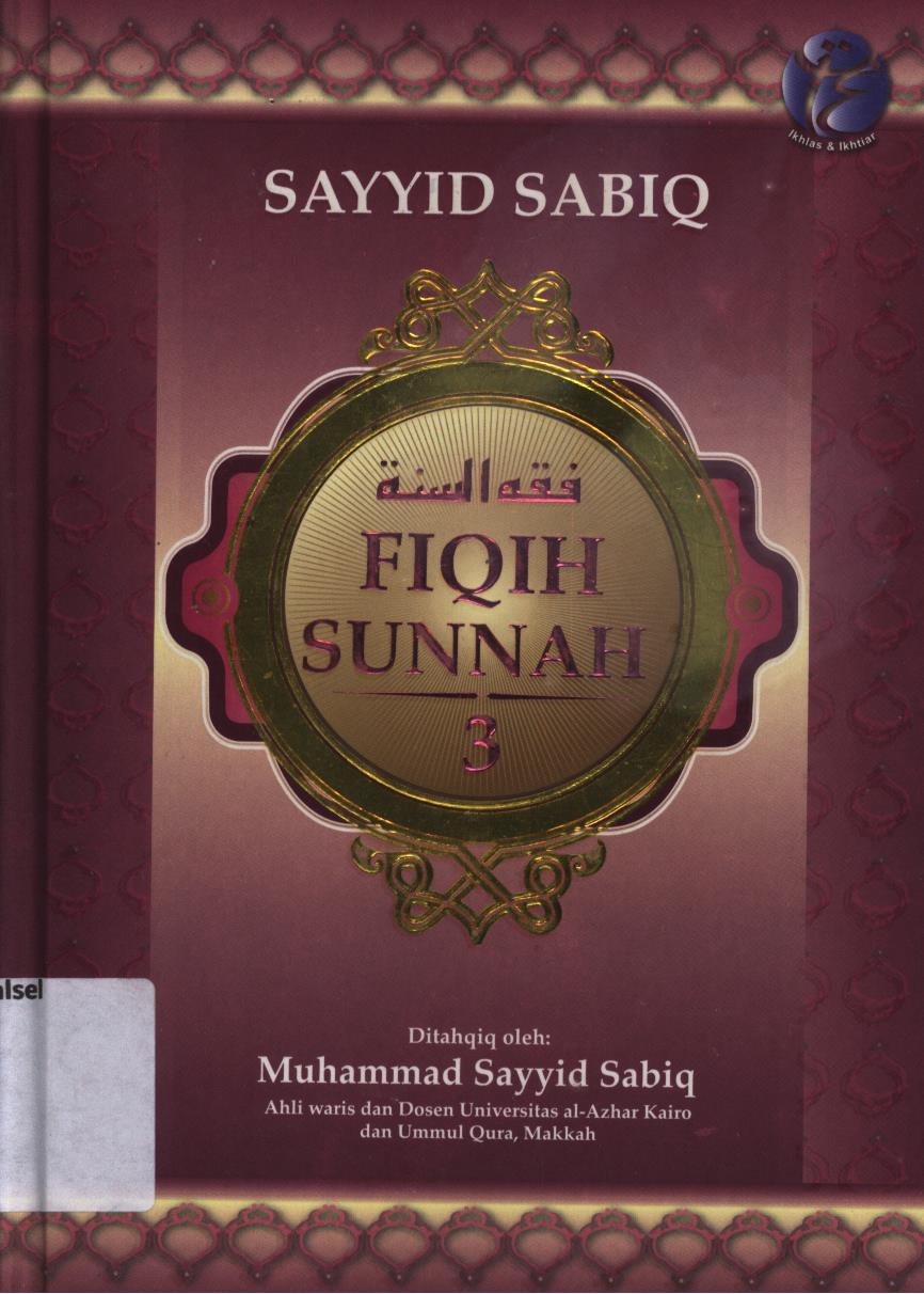 Cover Fiqih sunnah jilid 3 / Sayyid Sabiq
