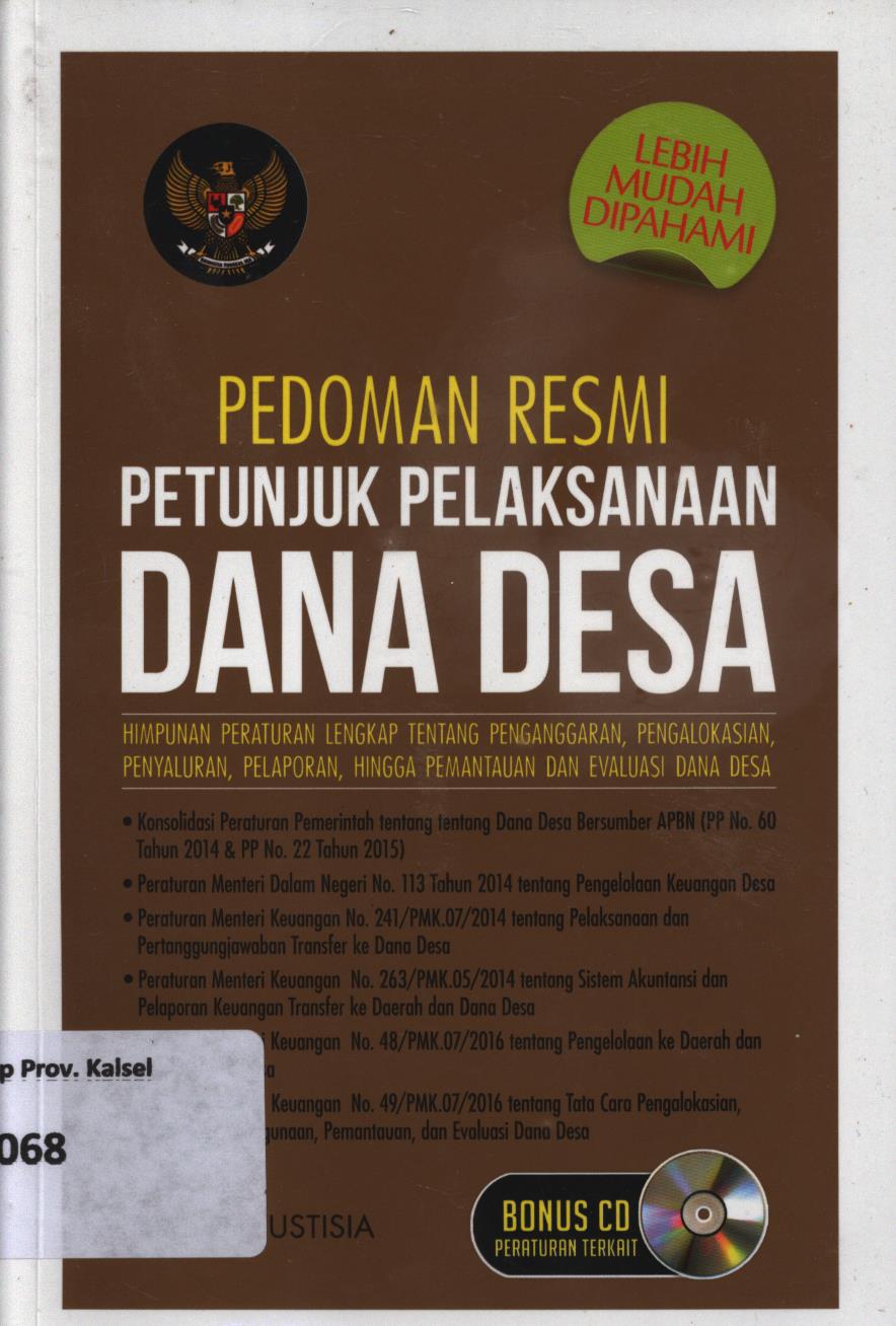 Cover Pedoman resmi petunjuk pelaksanaan Dana Desa / Tim Visi Yustisia