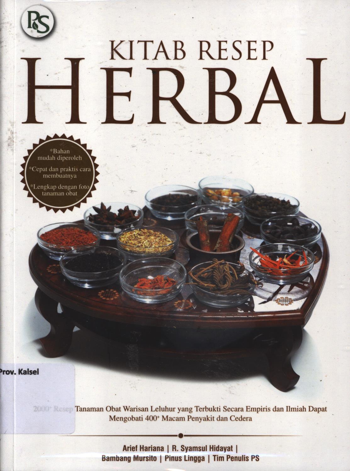 Cover Kitab  resep herbal / Arief Hariana...[et.al.]