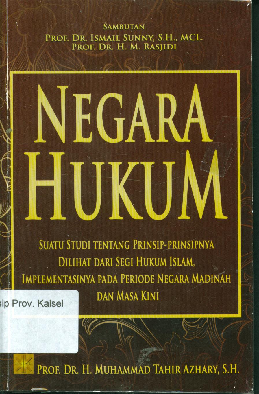 Cover Negara Hukum / Muhammad Tahir Azhary