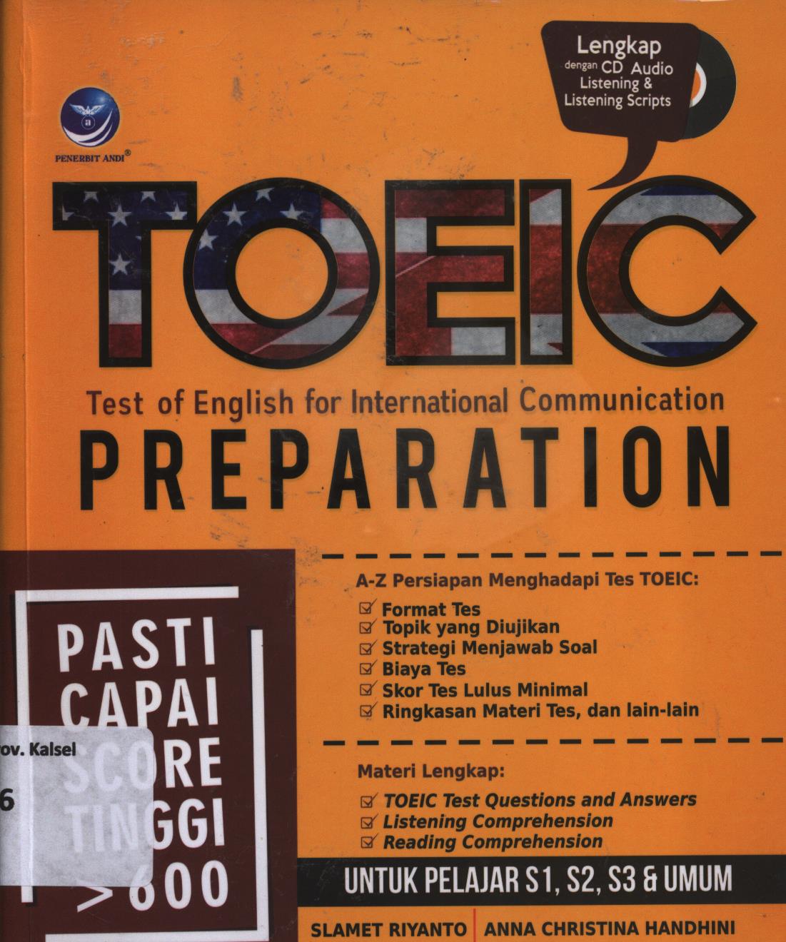 Cover Toeic preparation :  Test of english for international communication / Slamet Riyanto, Anna Christina Handhini ; editor, Ignas
