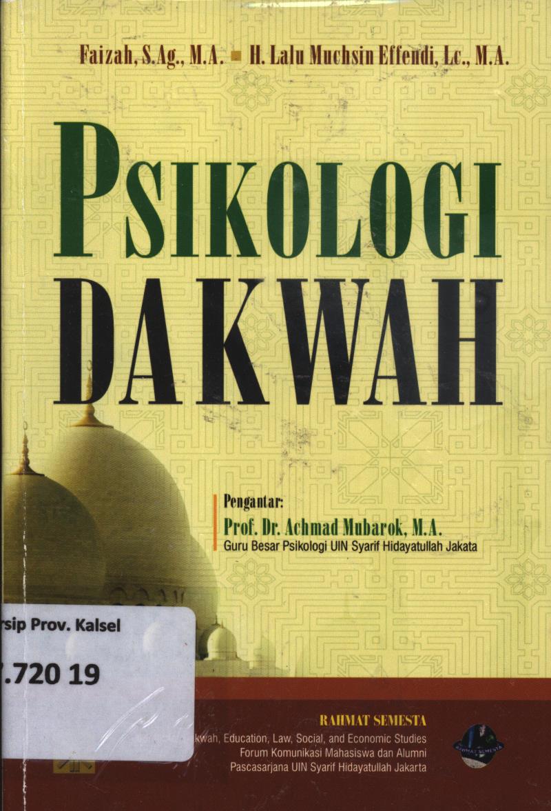 Cover Psikologi dakwah / Faizah