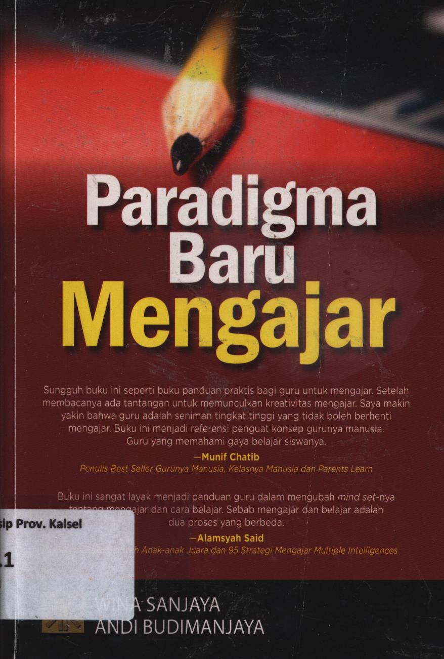 Cover Paradigma baru mengajar / Wina Sanjaya, Andi Budimanjaya.