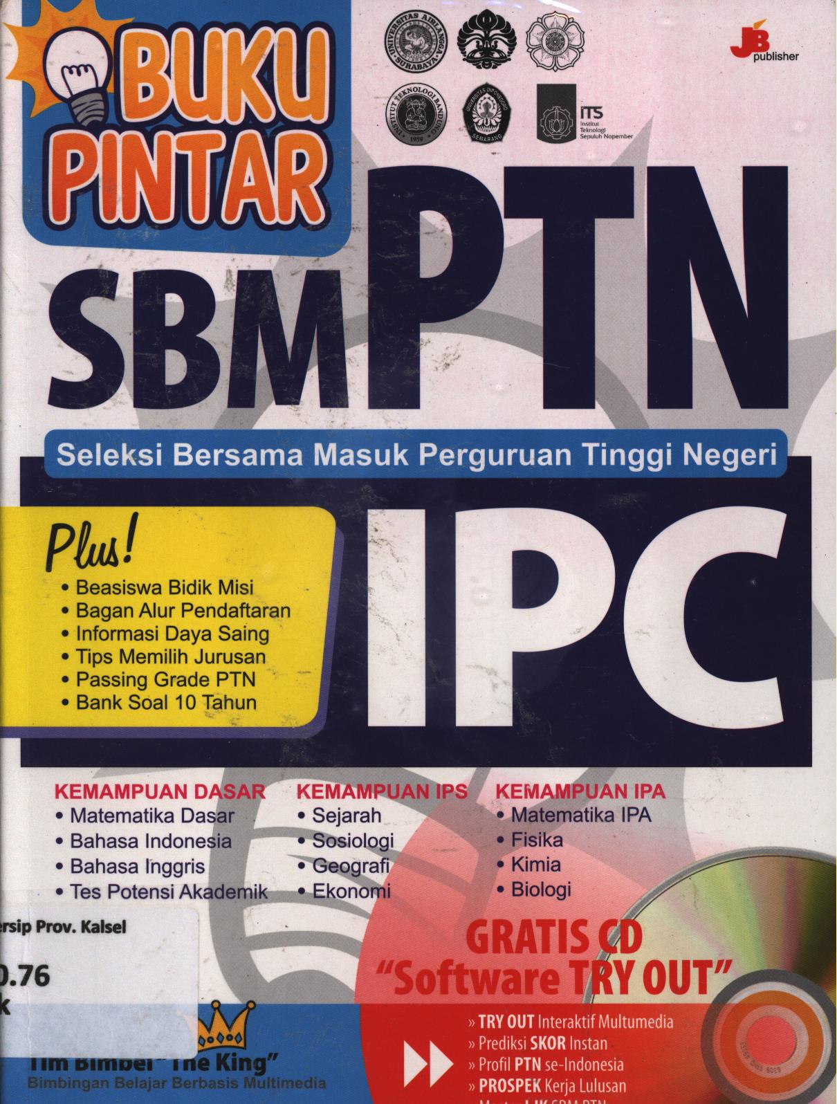 Cover Buku pintar SBM PTN IPC / Tim I-Smart University ;penyuting,Tim Jogja Bangkit.