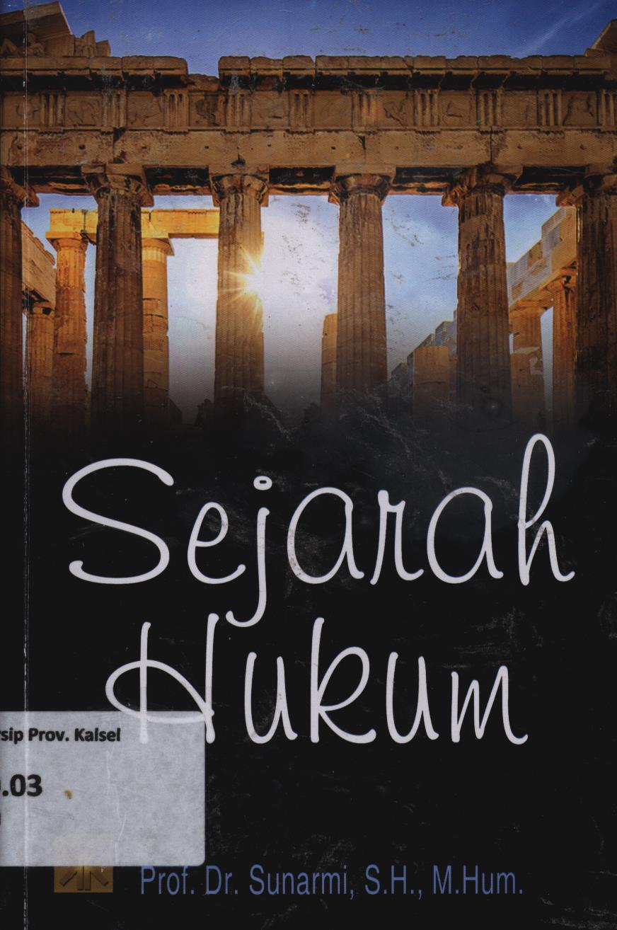 Cover Sejarah hukum / Sunarmi