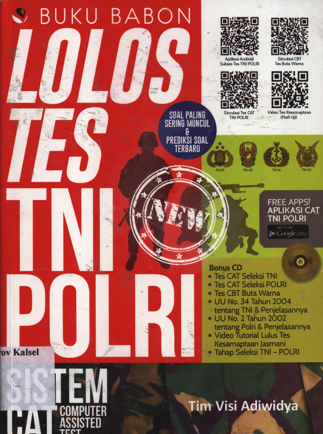 Cover Buku babon lolos tes TNI POLRI / Tim Visi Adiwidya ; penyunting, Fitria Pratiwi dan Lis Sutinah