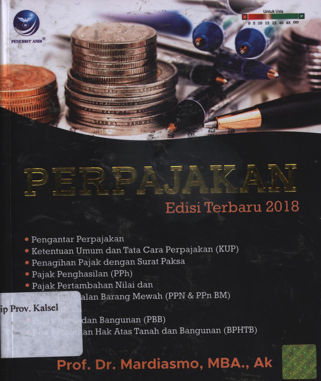 Cover Perpajakan :  Edisi Terbaru 2018 / Mardiasmo ; editor, Maya