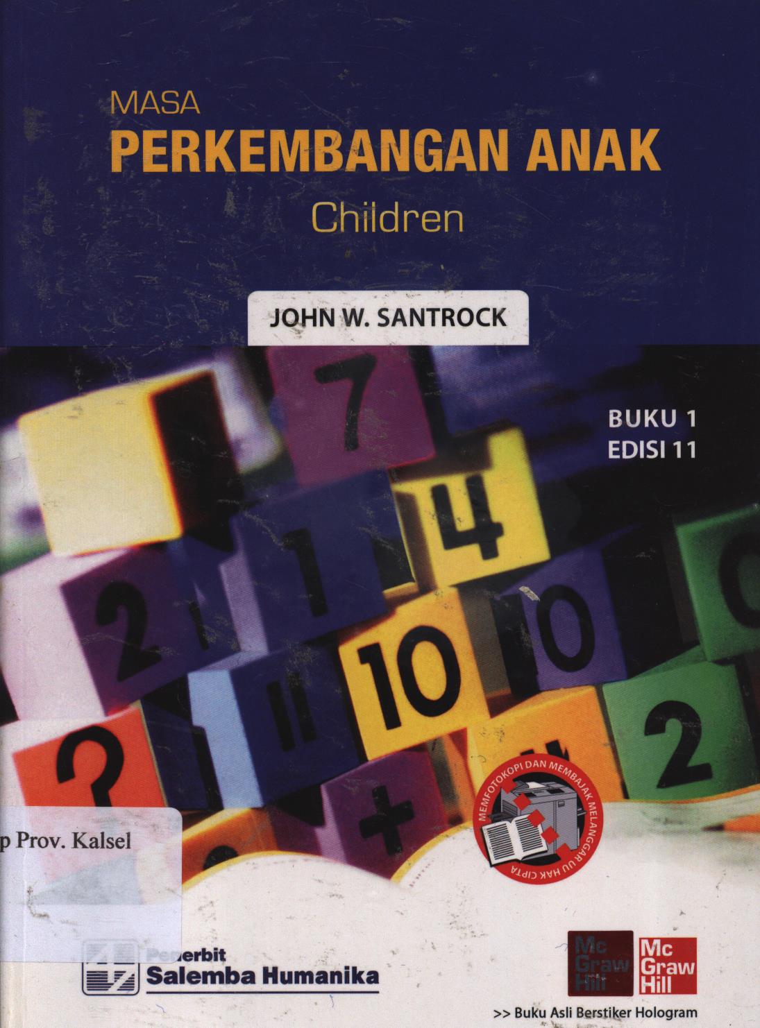 Cover Masa perkembangan anak / John W. Santrock