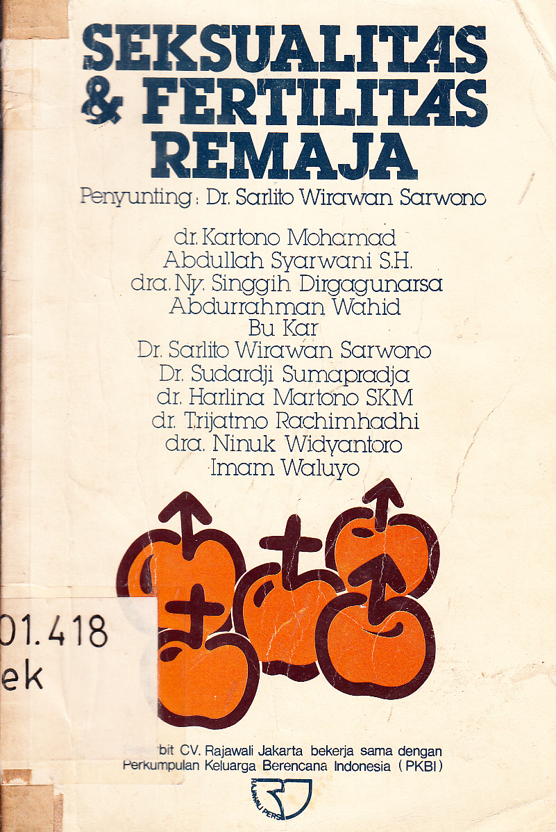 Cover Seksualitas dan fertilitas remaja / penyunting, Sarlito Wirawan Sarwono