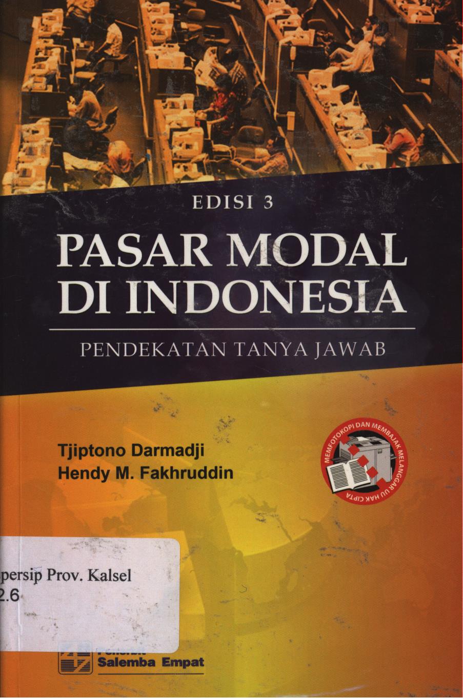 Cover Pasar modal di Indonesia  Edisi 3 :  Pendekatan tanya jawab / Tjiptono Darmadji, Hendy M. Fakhruddin