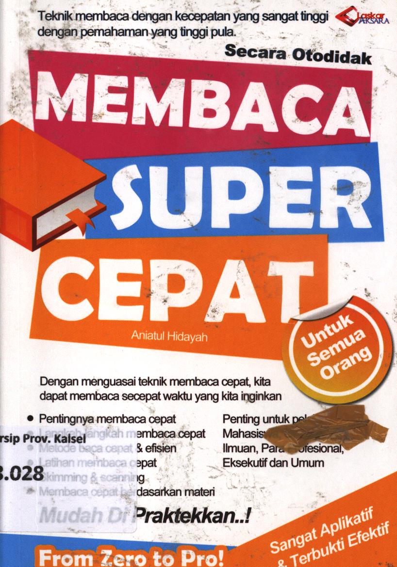 Cover Membaca super cepat / Aniatul Hidayah; editor, Abdul Latief