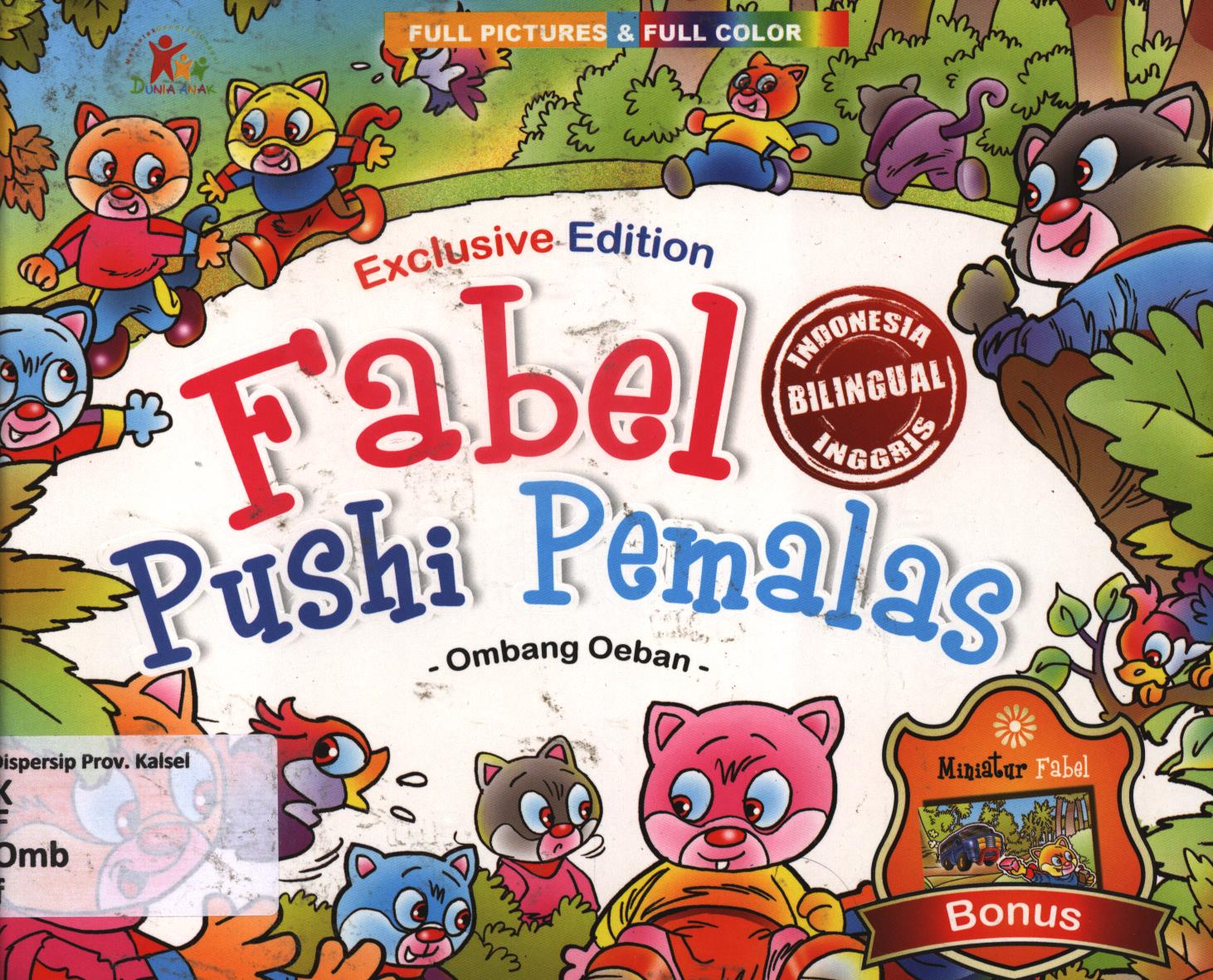 Cover Fabel pushi pemalas / Ombang Oeban ; penyunting, Sanusi