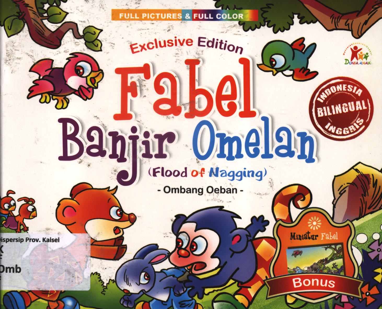 Cover Fabel banjir omelan (flood of nagging) / Ombang Oeban ; penyunting, Sanusi