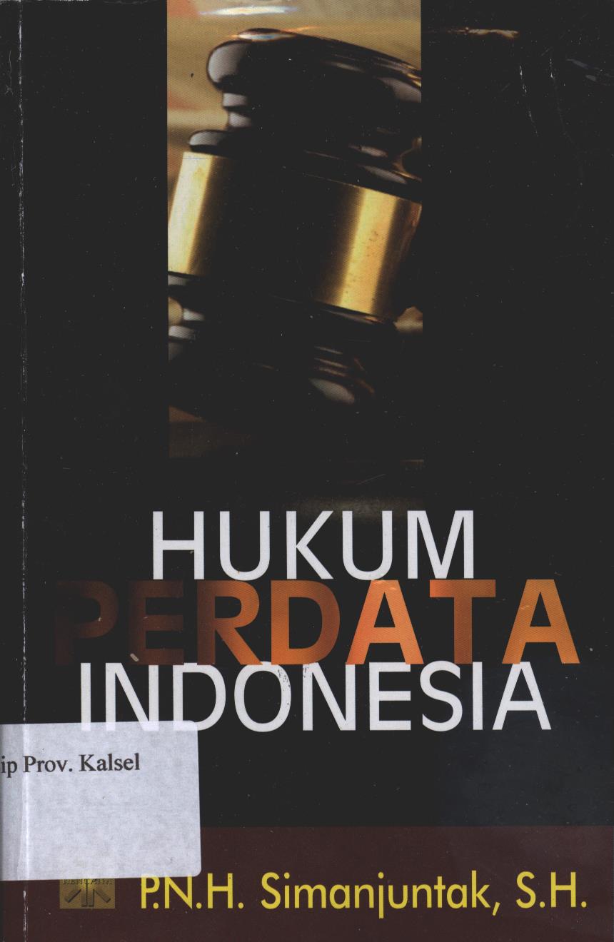 Cover Hukum Perdata Indonesia / Simanjuntak
