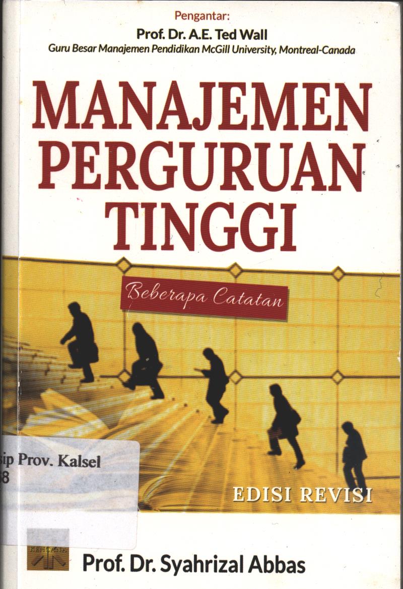 Cover Manajemen Perguruan Tinggi :  Beberapa Catatan / Syahrizal Abbas
