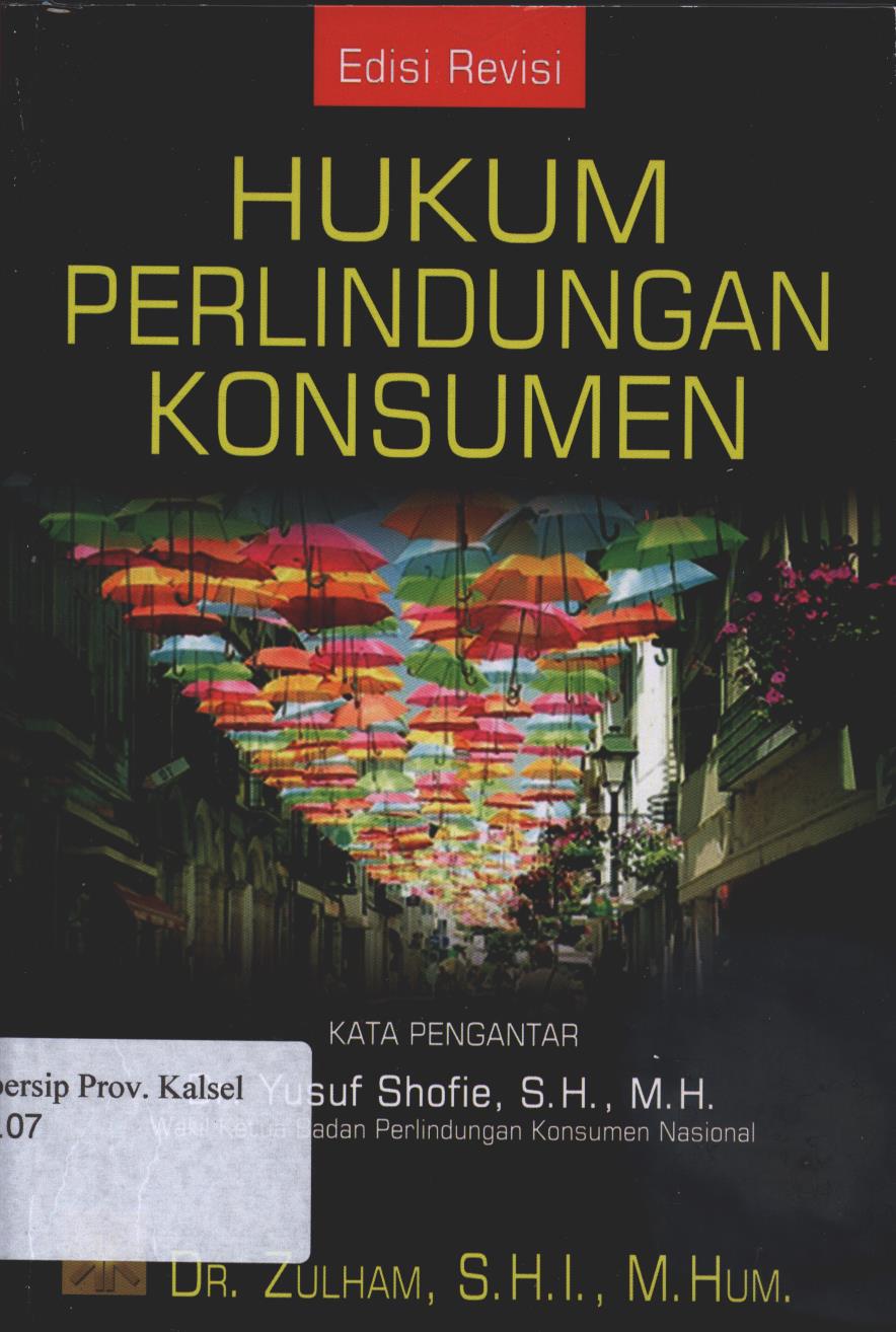 Cover Hukum Perlindungan Konsumen / Zulham