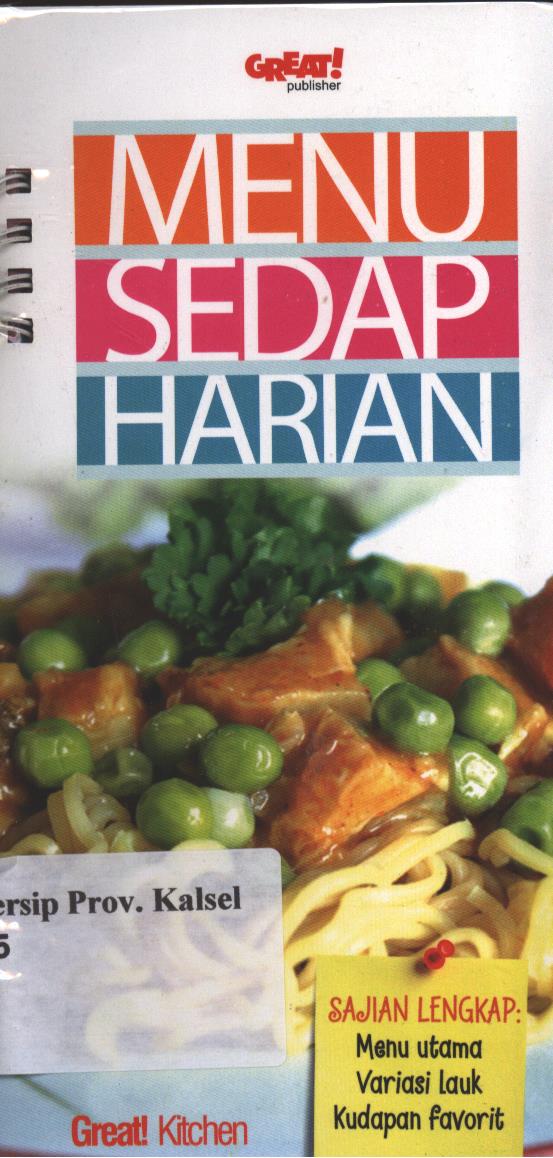Cover Menu Sedap Harian / Penyunting, Fenita agustina