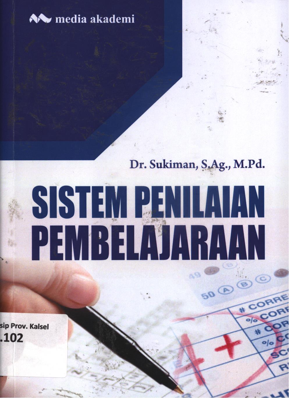 Cover Sistem penilaian pembelajaran / Sukiman