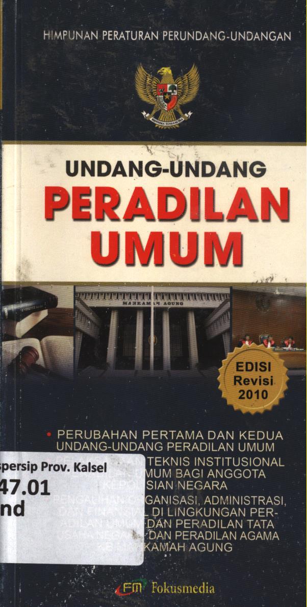 Cover Undang-Undang Peradilan umum