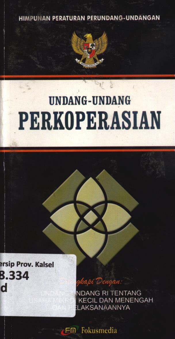 Cover Undang-Undang Perkoperasian
