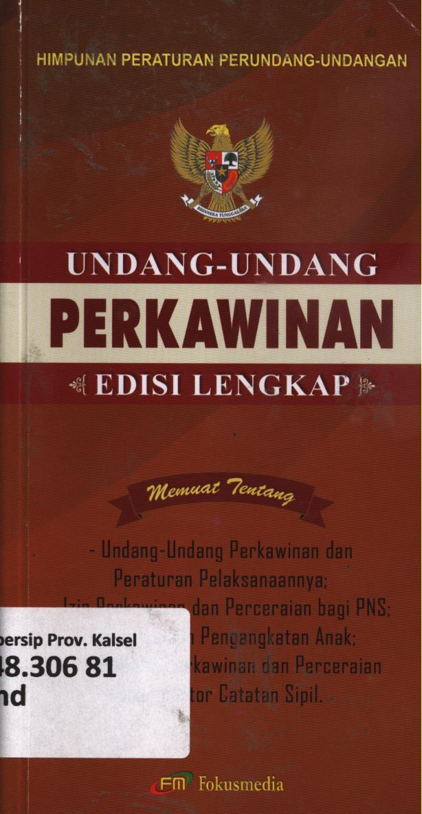 Cover Undang-Undang Perkawinan