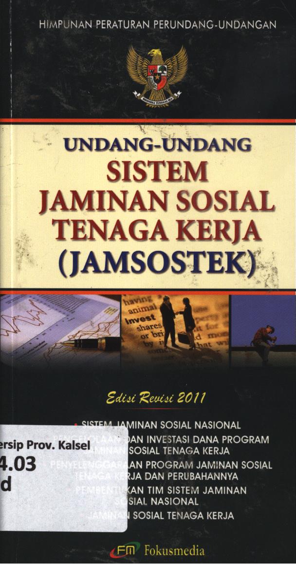 Cover Undang-Undang Sistem jaminan sosial tenaga kerja (Jamsostek)