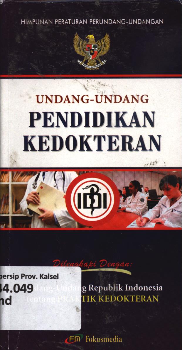 Cover Undang-Undang Pendidikan kedokteran