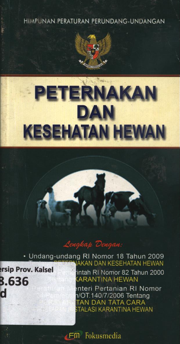 Cover Undang-Undang peternakan dan kesehatan hewan
