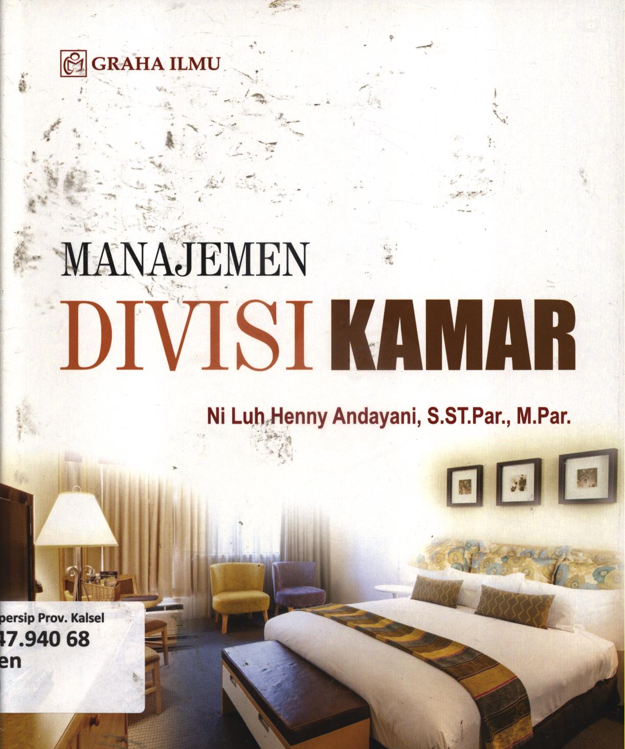 Cover Manajemen divisi kamar / Ni Luh Henny Andayani