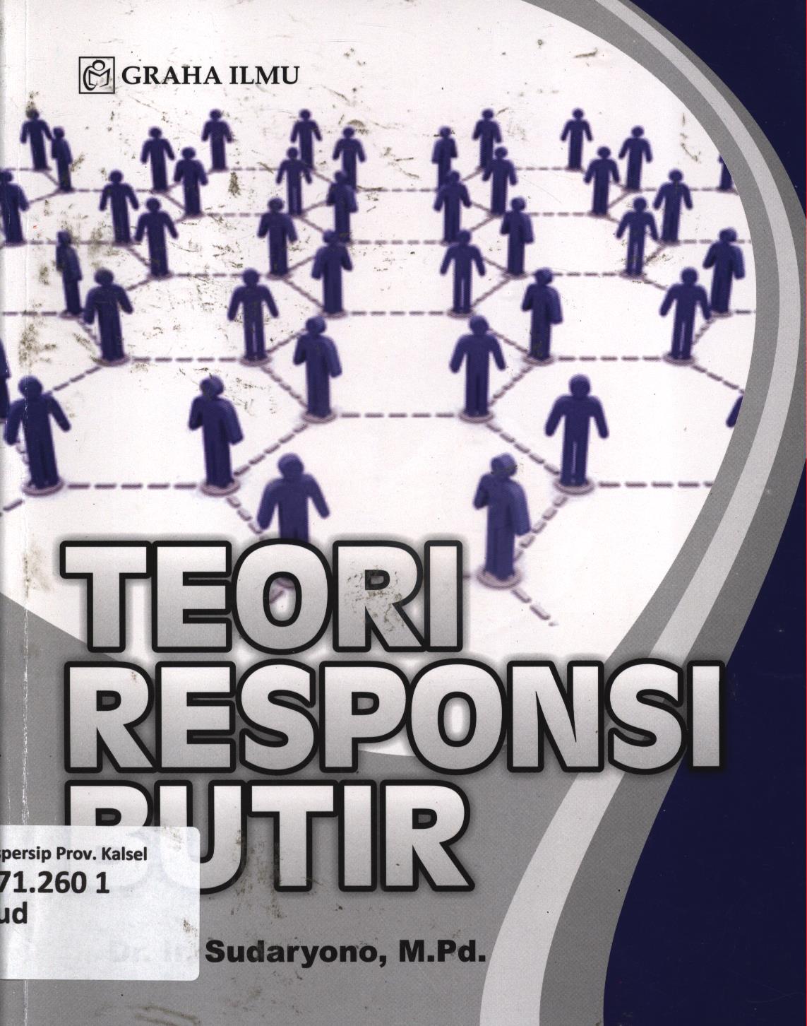 Cover Teori responsi butir / Sudaryono