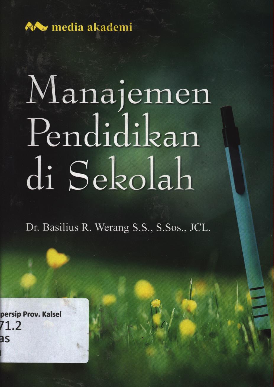Cover Manajemen pendidikan di sekolah / Basilus R. Wereng