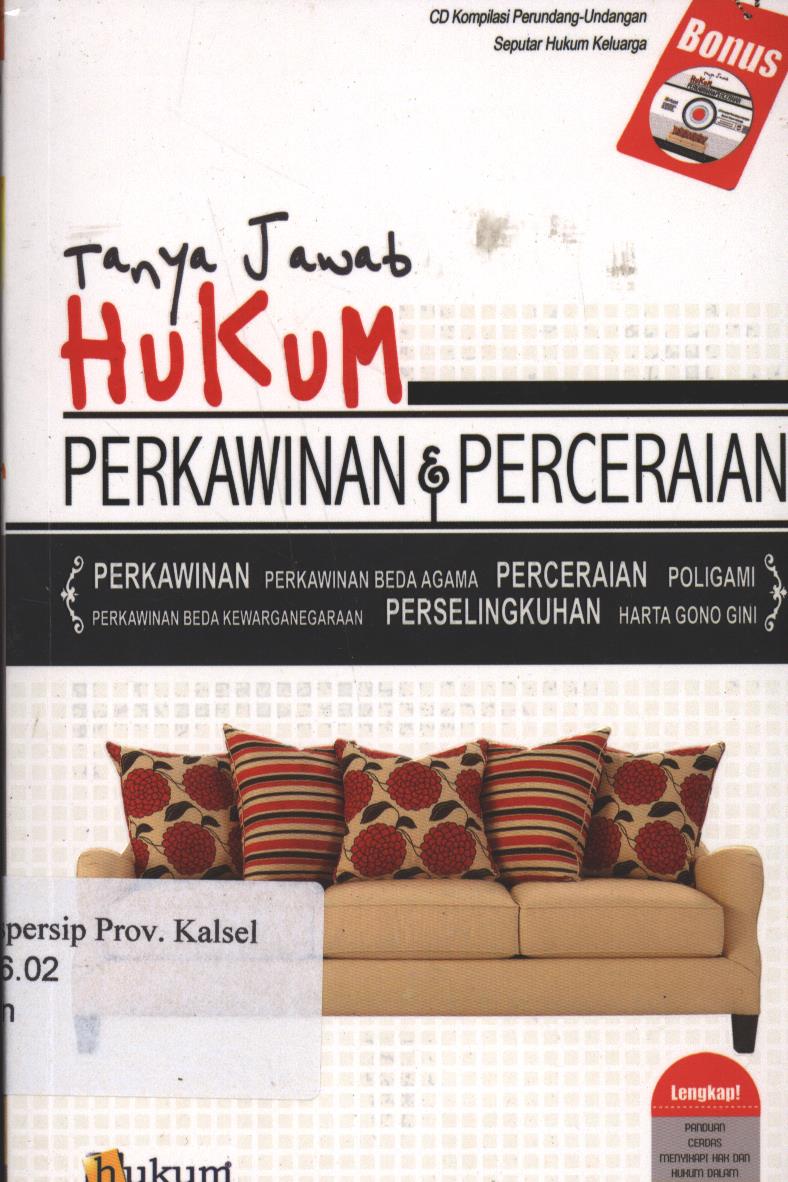 Cover Tanya Jawab Hukum Perkawinan Dan Perceraian :  Perkawinan Perkawinan Beda Agama Perceraian Poligami Perkawinan Beda Kewar / HukumOnline
