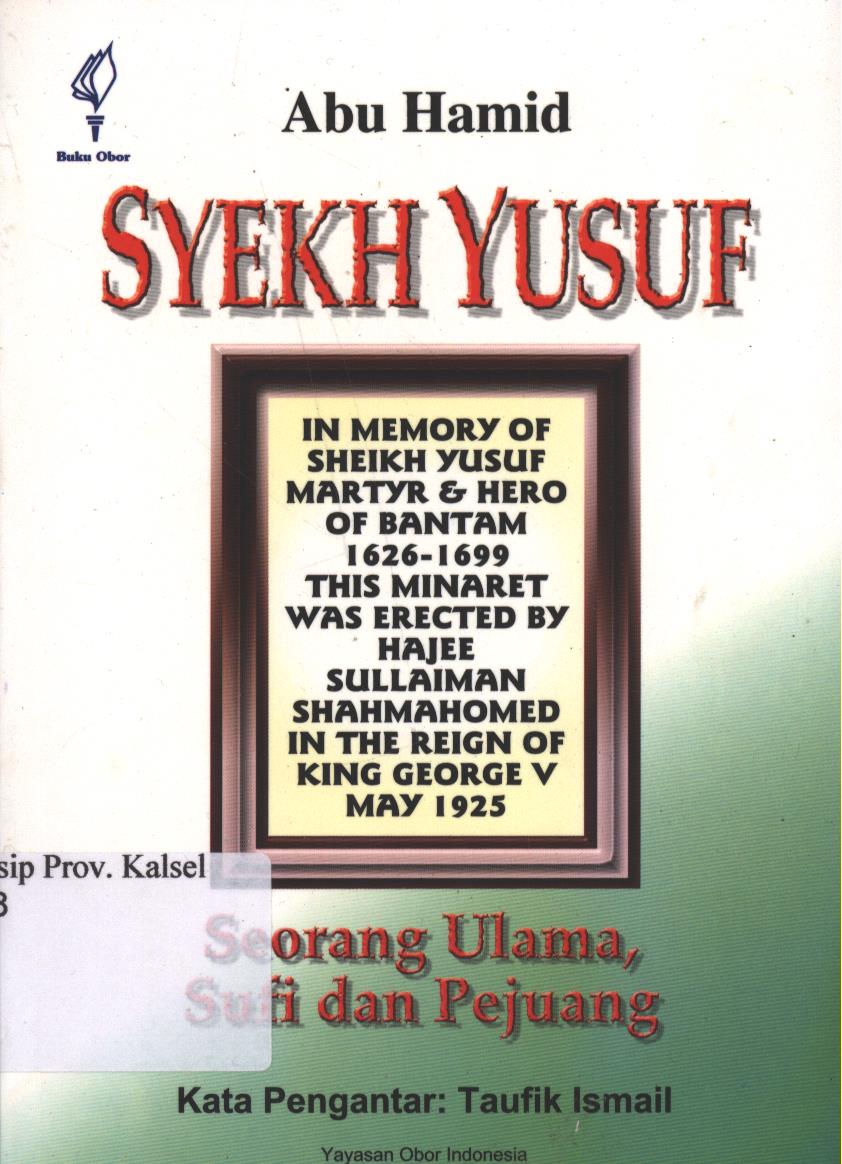Cover Syekh Yusuf :  Seorang Ulama Sufi Dan Pejuang / Penulis : Abu Hamid