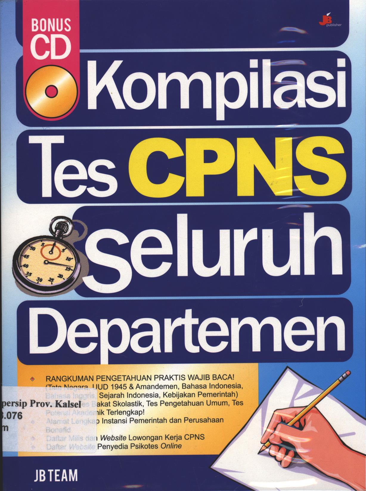 Cover Kompilasi Tes CPNS Seluruh Departemen / Penulis : JB Team