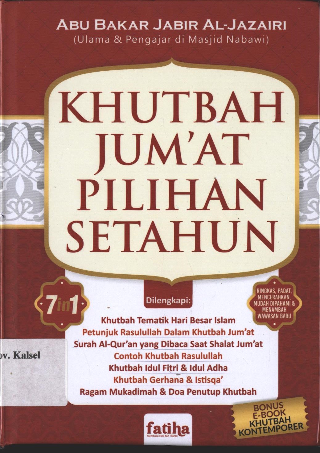 Cover Khutbah Jum'at Pilihan Setahun / Abu Bakar Al-Jazairi