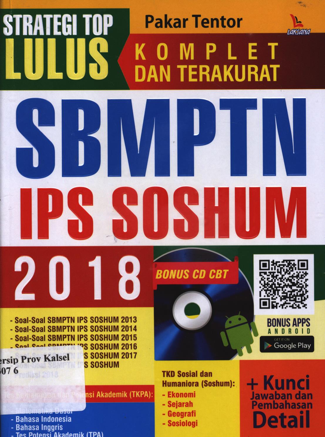 Cover Strategi top lulus SBMPTN IPS SOSHUM  2018 / Pakar Tentor ; editor, Farel Kurniawan