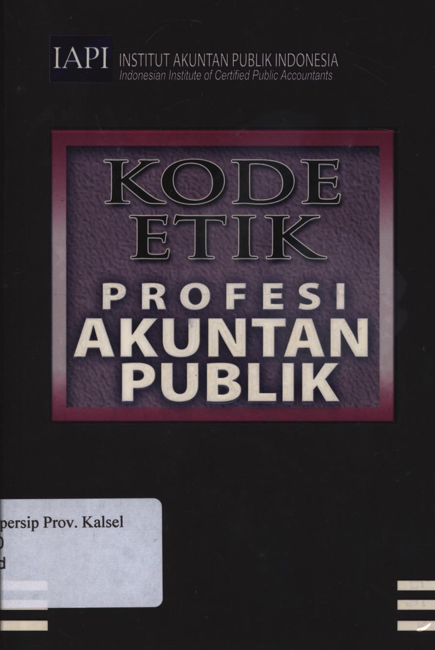 Cover Kode etik profesi akuntan  publik