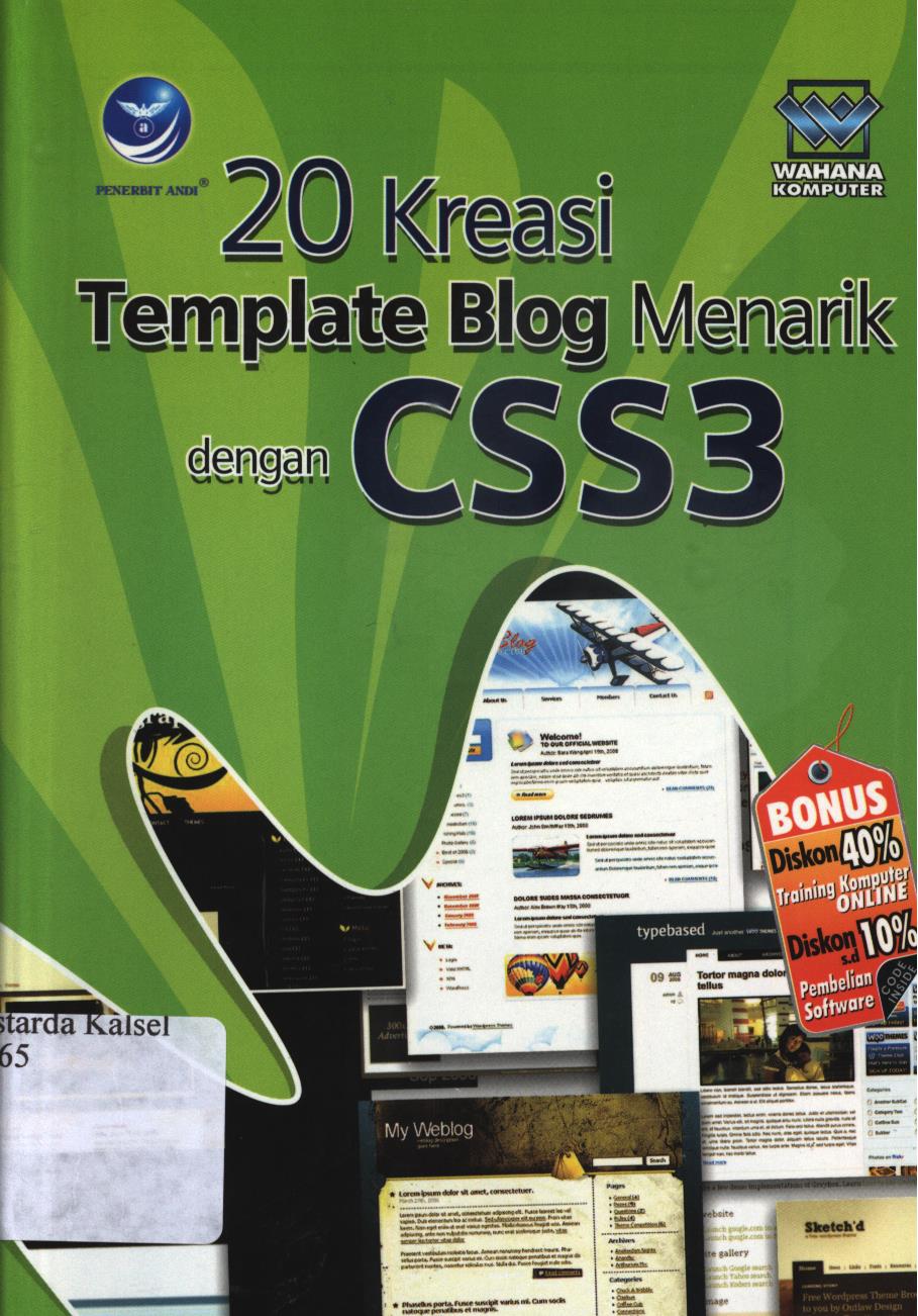 Cover 20 kreasi tamplate blog menarik dengan CSS3 / editor, Seno Wibowo