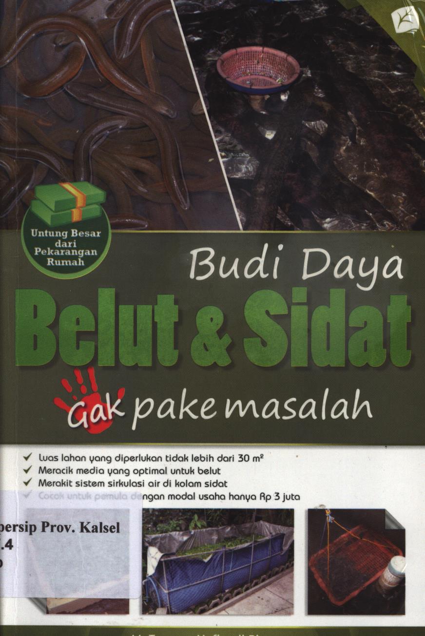 Cover Budi daya belut dan sidat gak pake masalah / M.Topan dan Nofiandi Riawan ; penyunting, Putra Rahmat