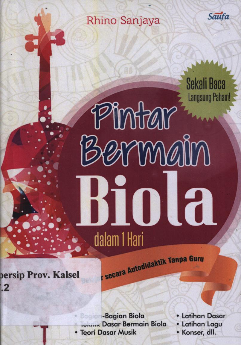 Cover Pintar bermain biola  dalam 1 hari / Rhino Sanjaya ; editor, Damaya