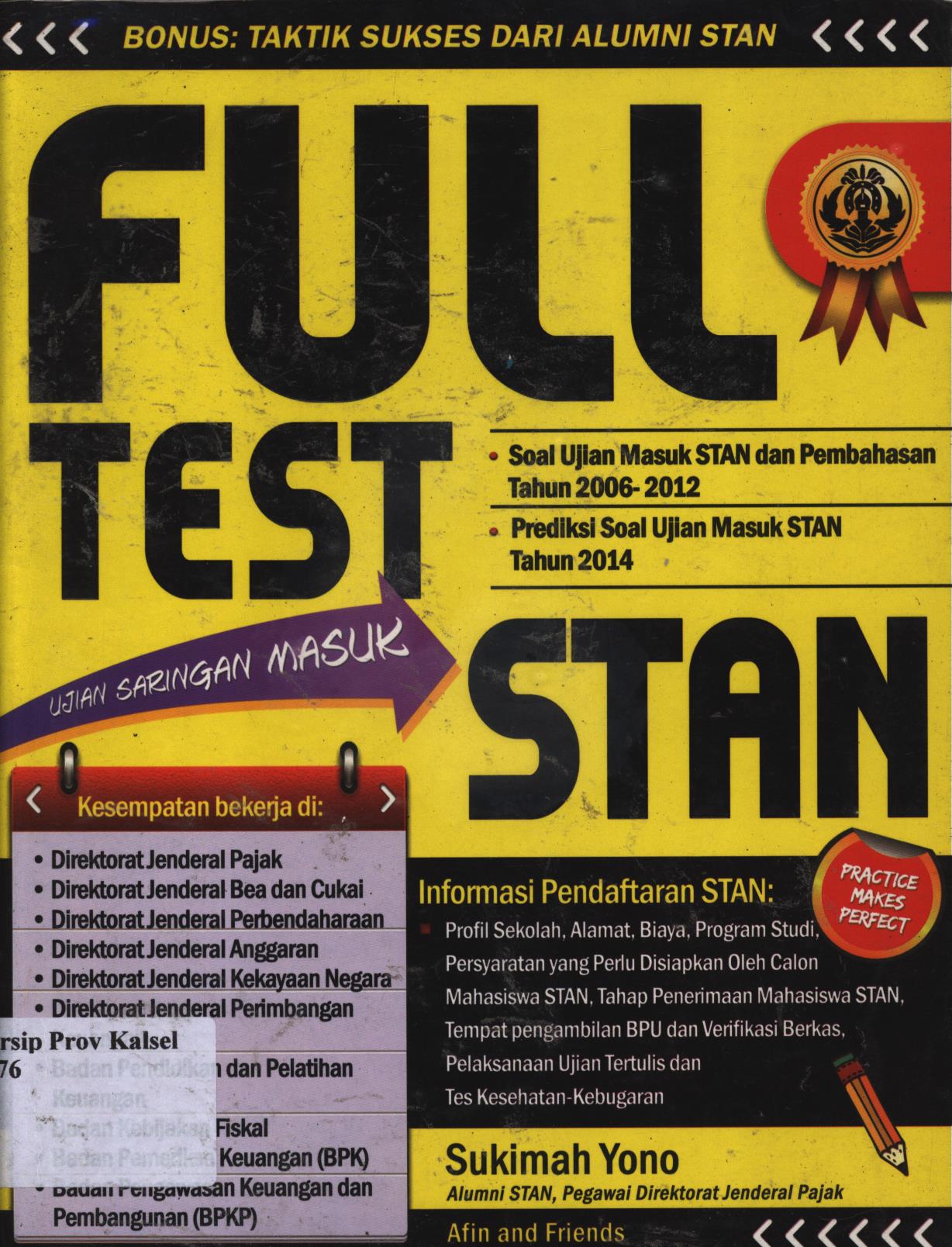 Cover Full Test Usm Stan / Sukimah Yono, Tim Afin and Friends ; penyunting, Yovita Siswati.