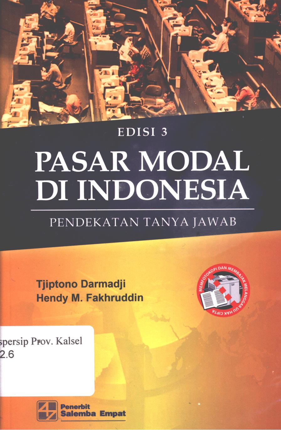 Cover Pasar modal di Indonesia :  pendekatan tanya jawab / Tjiptono Darmadji, Hendy M. Fakhruddin