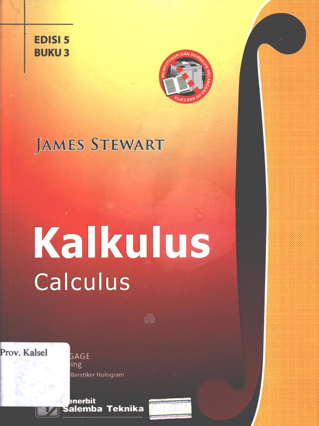 Cover Kalkulus buku 3 / James Stewart ; editor, Heni