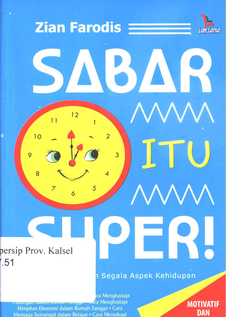 Cover Sabar itu super / Zian Farodis ; Dan Wiliam