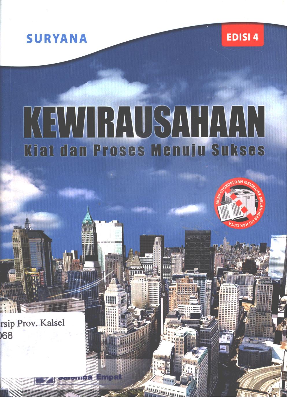 Cover Kewirausahaan kiat dan proses menuju sukses Edisi 4 / Suryana