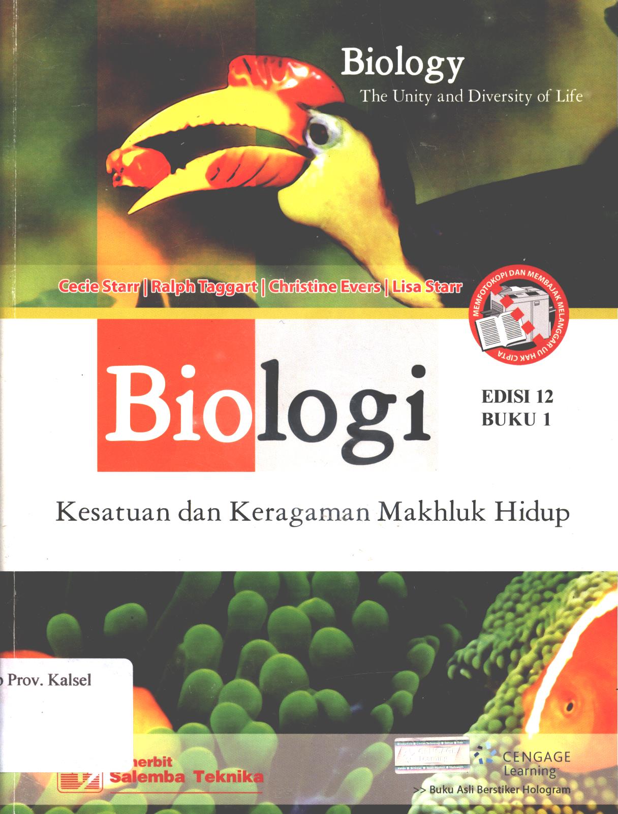 Cover Biologi buku 2 :  kesatuan dan keragaman makhluk hidup / Cecie Starr, Ralph Taggart, Christine Evers, Lisa Starr,  penerjemah, Yenny Prasaja