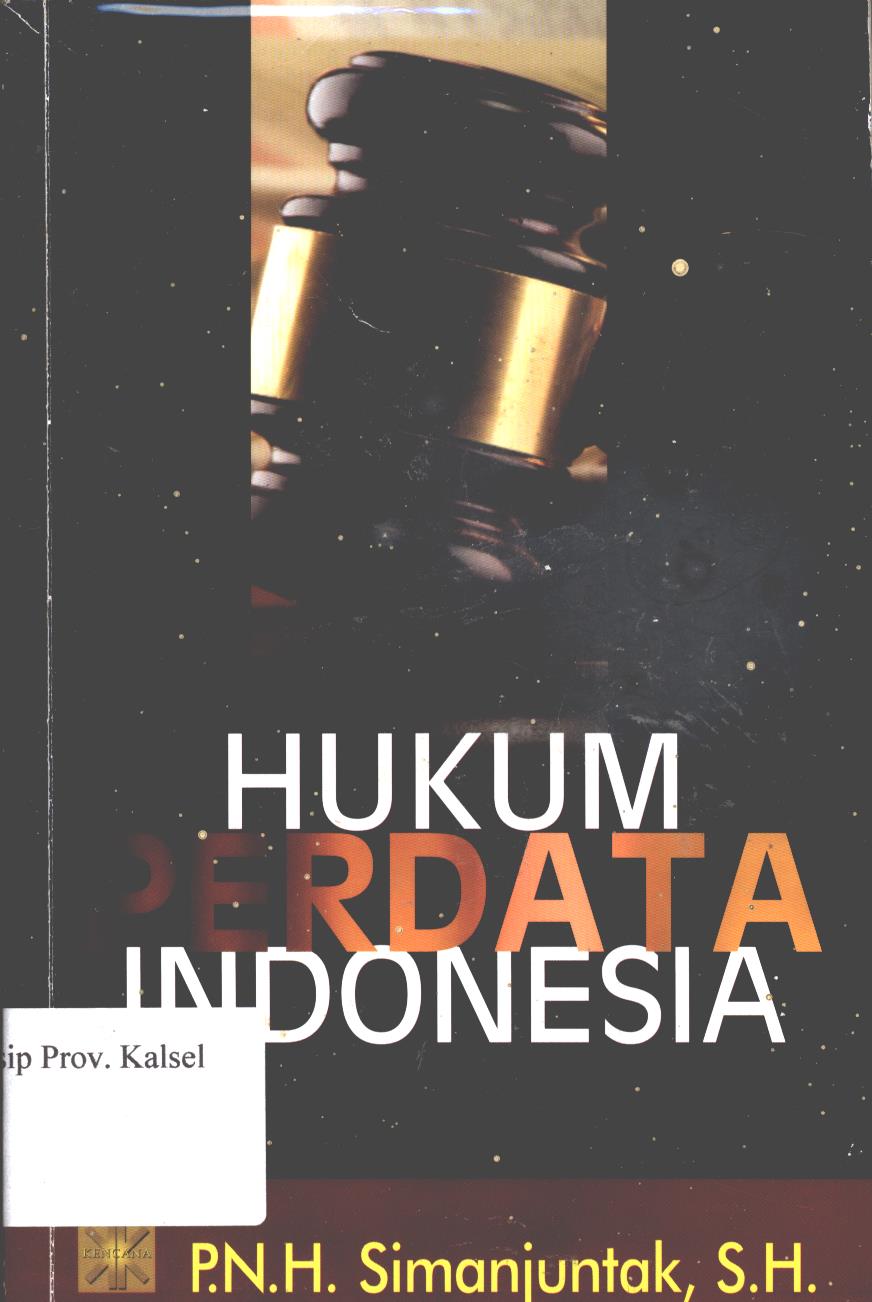 Cover Hukum Perdata Indonesia / Simanjuntak