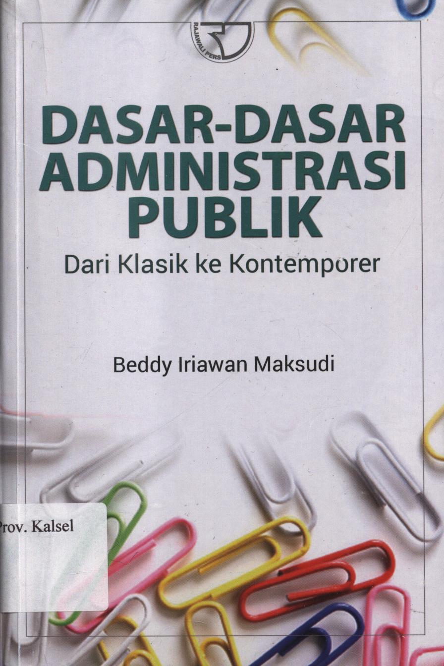 Cover Dasar-dasar administrasi publik / Beddy Iriawan Maksudi
