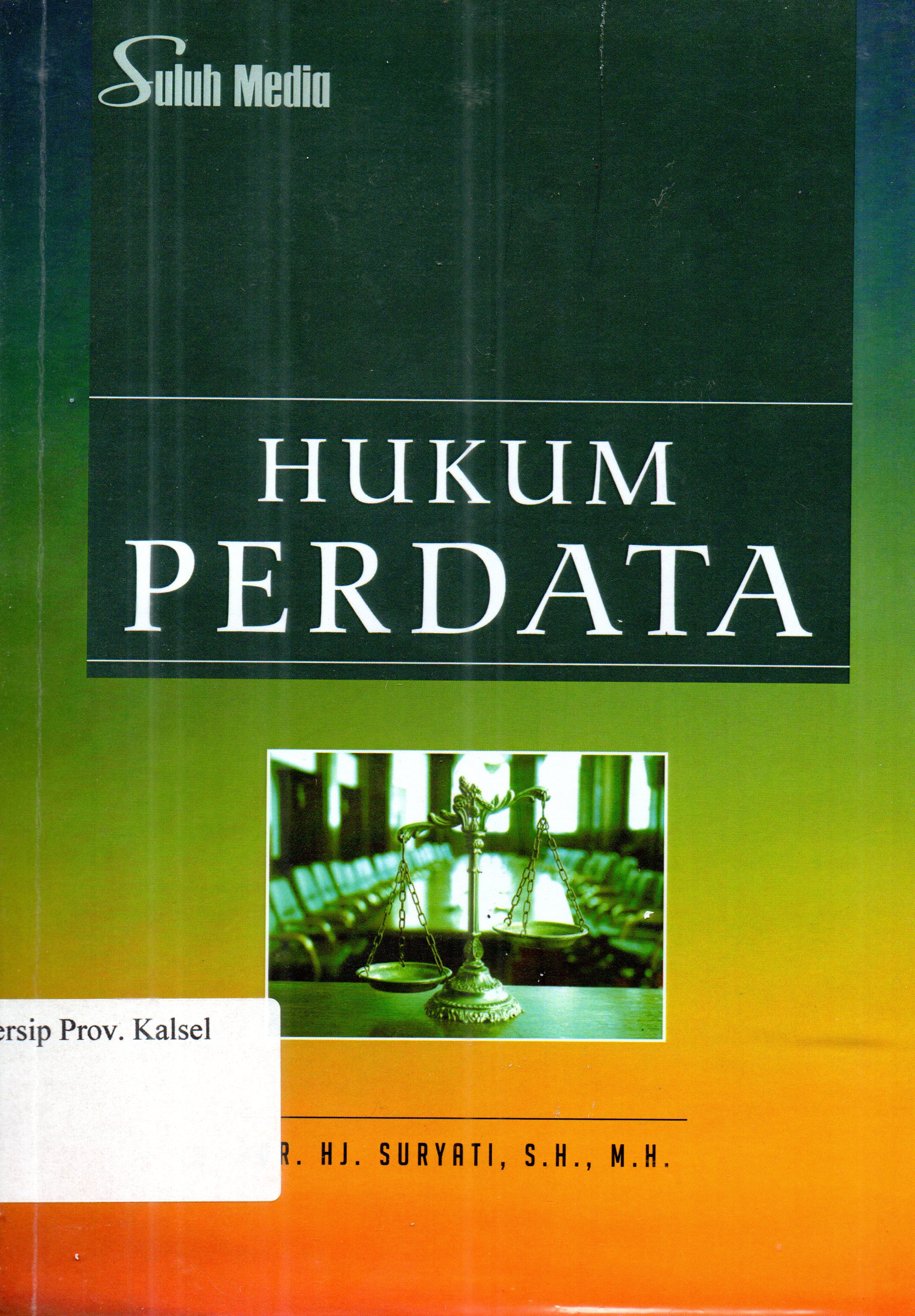 Cover Hukum perdata / Dr. Hj. Suryati, S.H., M.H.;